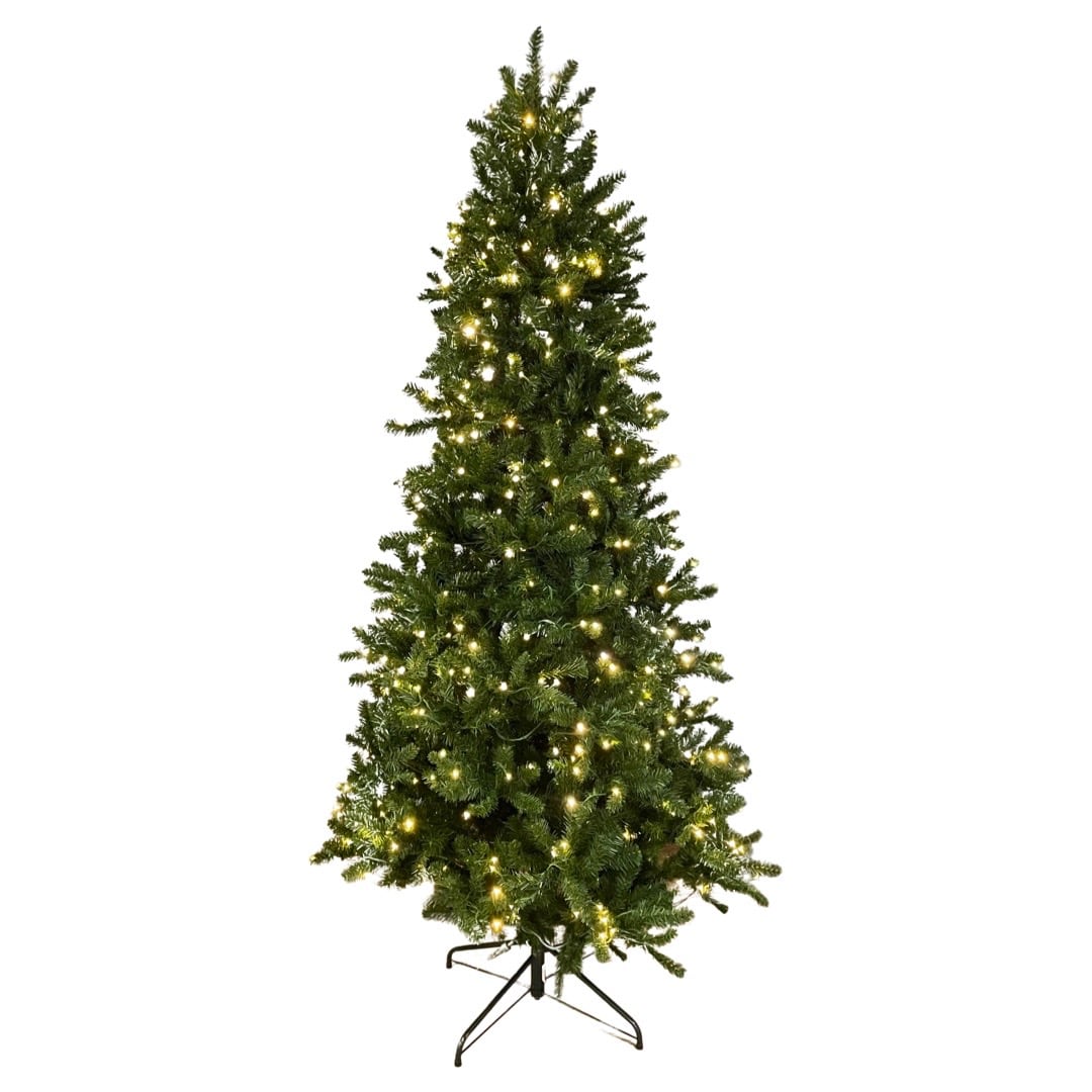 Front Zoom. Charm Holiday - 7' Frasier Fir Tree with Color Change Starry Lights - Green.