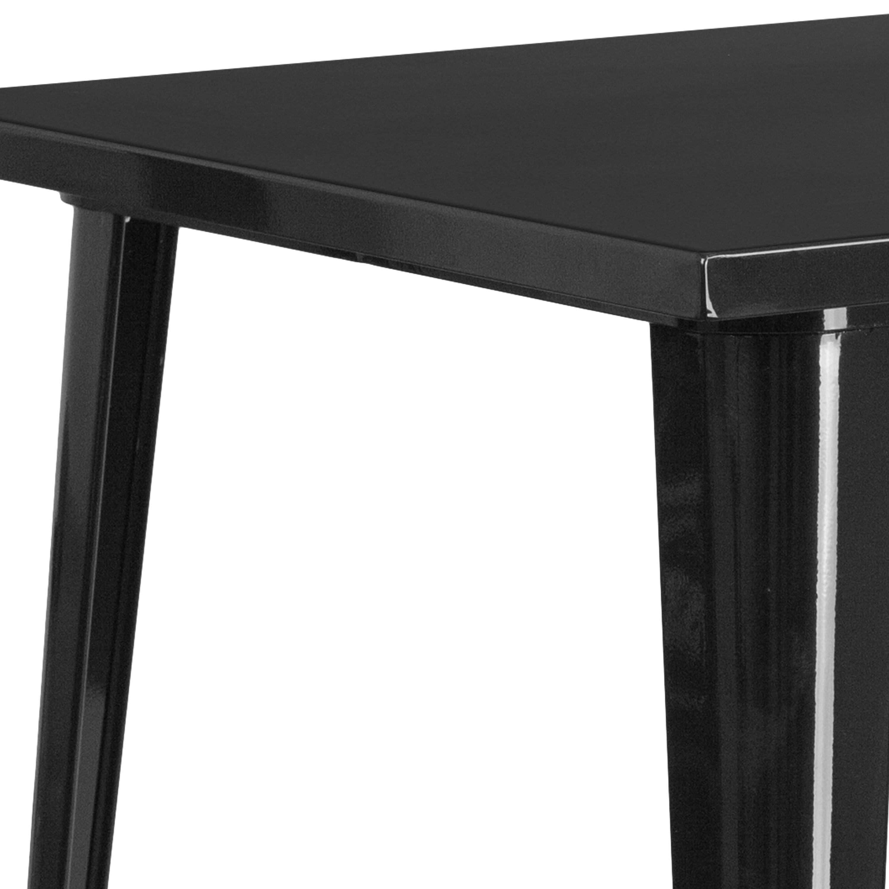 Alt View 5. Emma + Oliver - Commercial 31.5" Square Colorful Metal Indoor-Outdoor Bar Height Dining Table - Black.