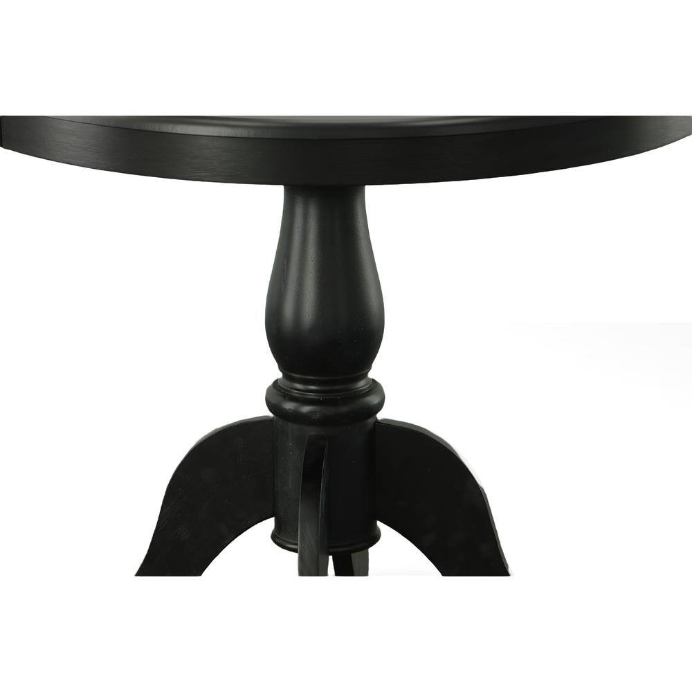 Alt View 3. Carolina Chair & Table - Fairview 36" Round Pedestal Dining Table - Antique Black - Black.