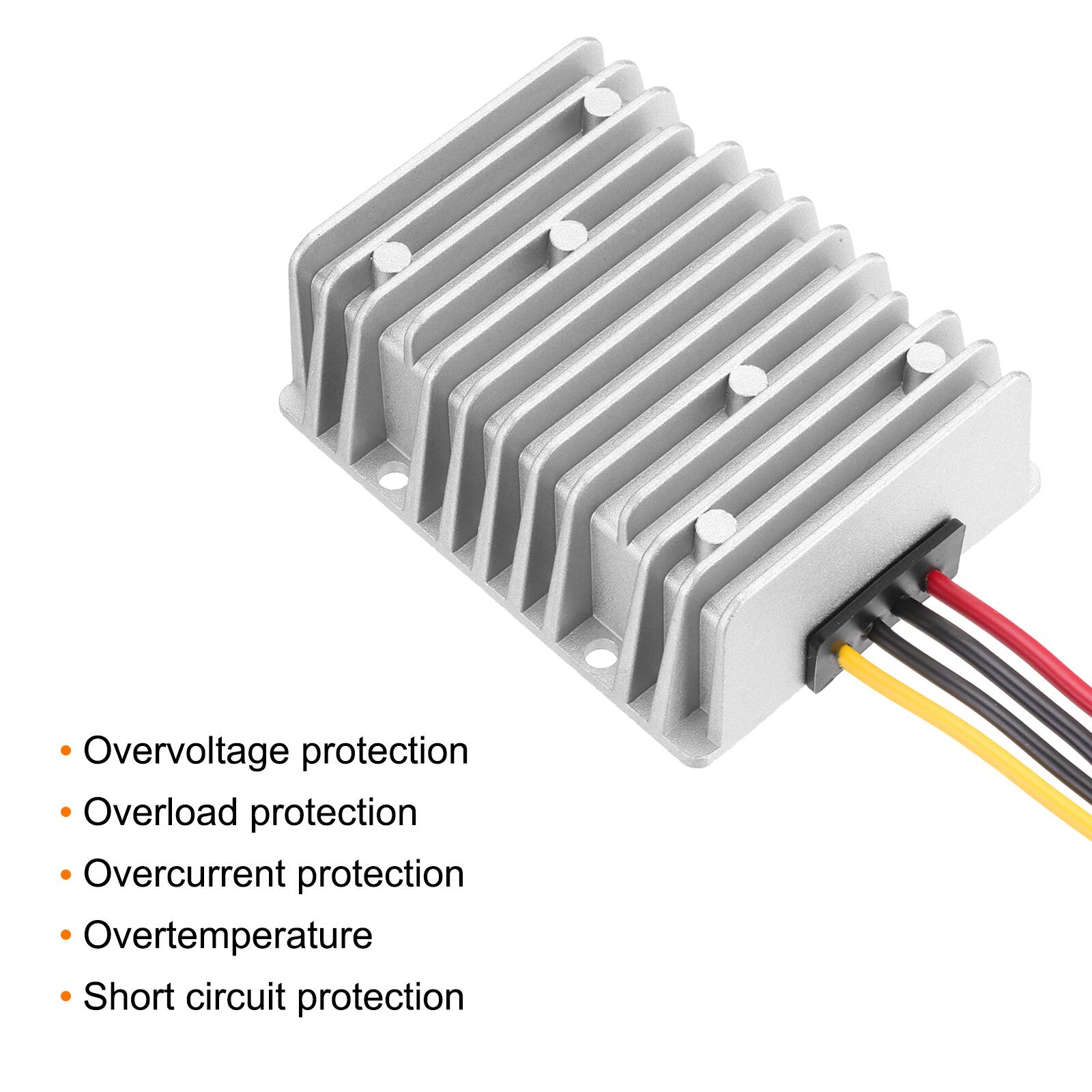- Overvoltage protection
- Overload protection
- Overcurrent protection
- Overtemperature
- Short circuit protection