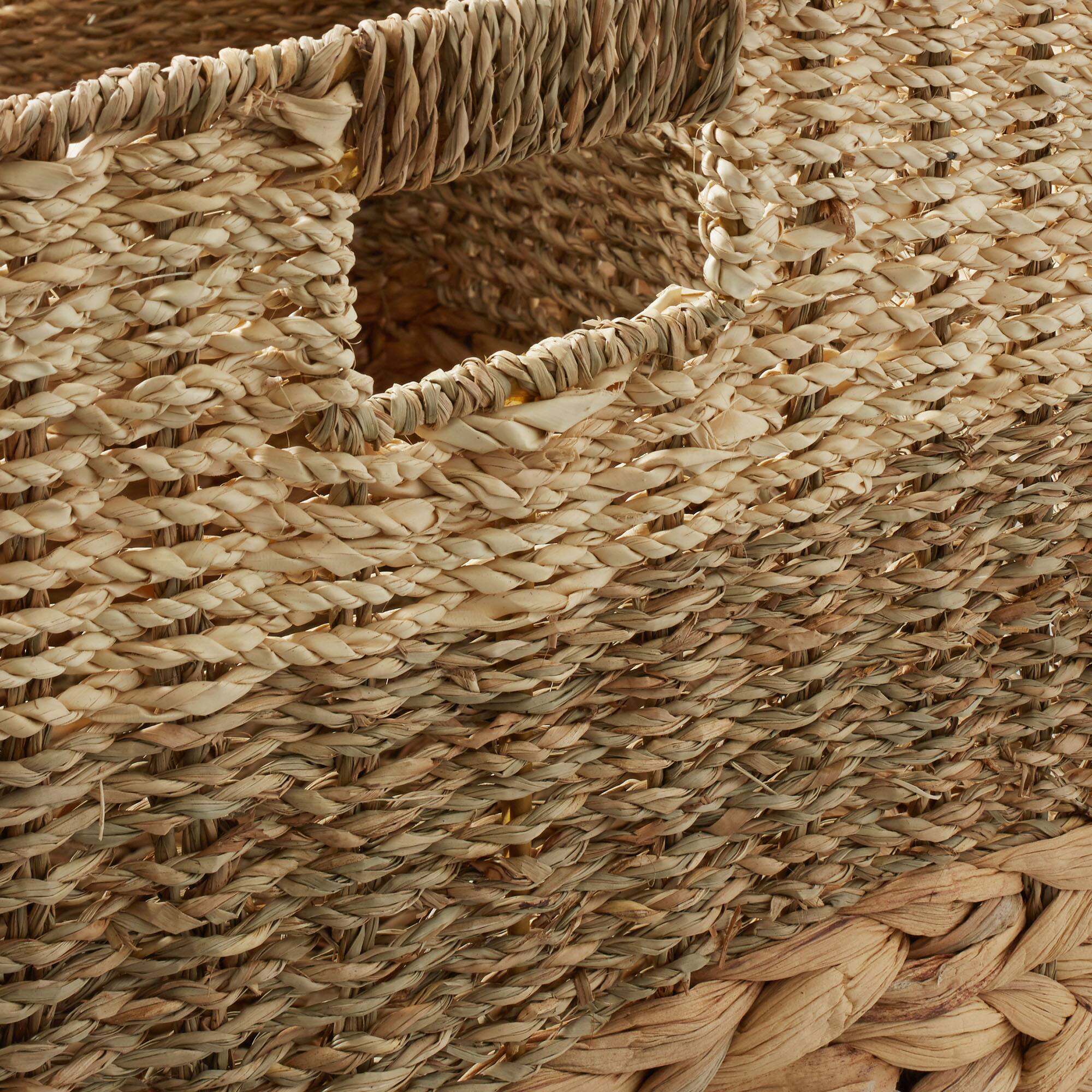 Alt View 4. Casafield - Mixed Weave Hyacinth Seagrass Storage Basket Set - Natural Wicker - Natural, Mixed Weave.