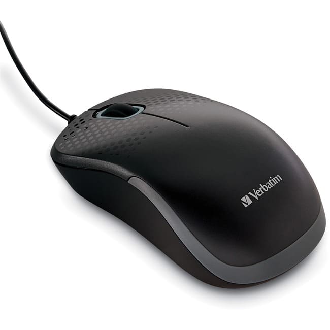 Verbatim - Silent Corded Optical Mouse - Optical - Cable - USB Type A - Scroll Wheel - 3 Button(s) - 1 - Wired - Black