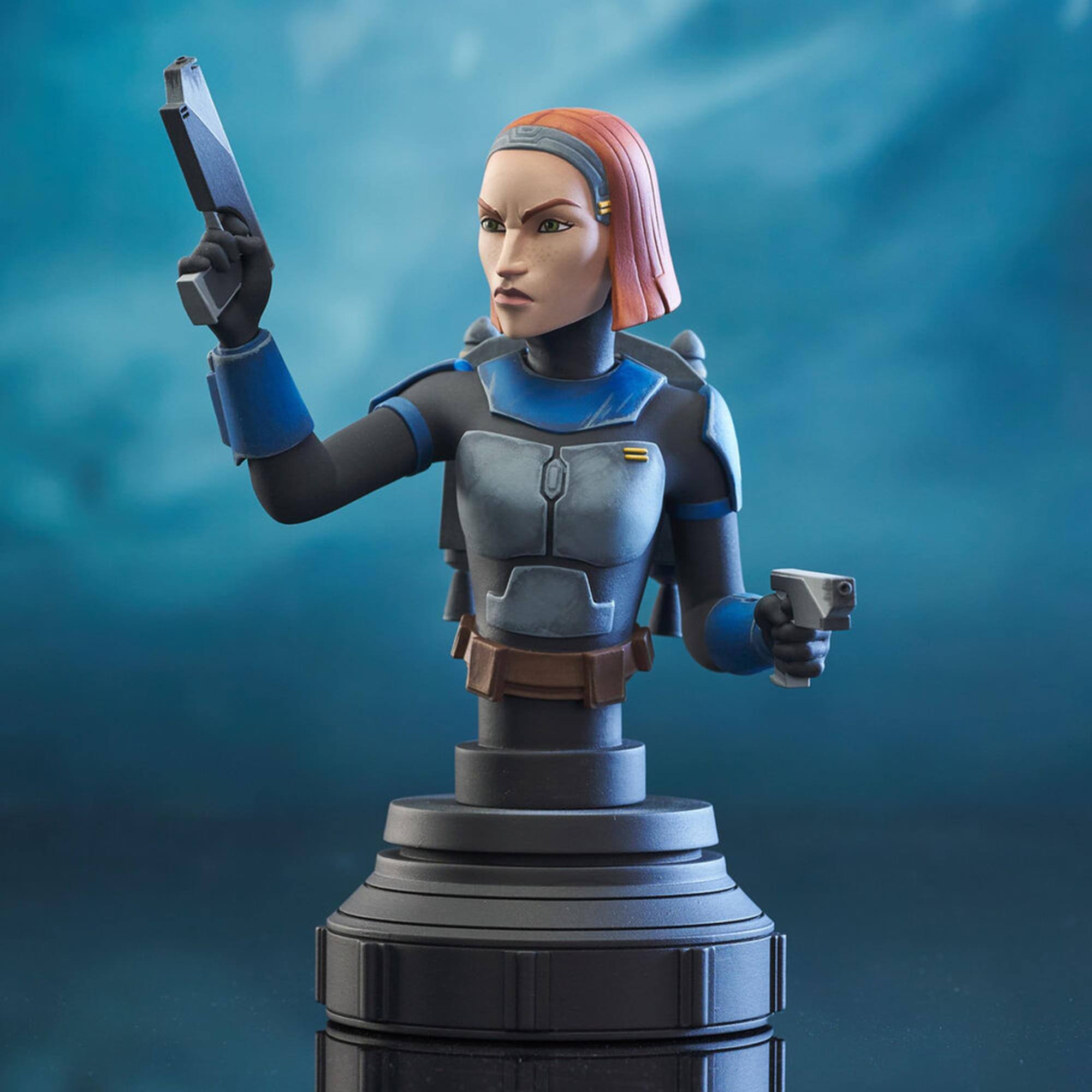 Alt View 10. Diamond Select Toys - Star Wars Bo-Katan 6 Inch Resin Bust - Blue.