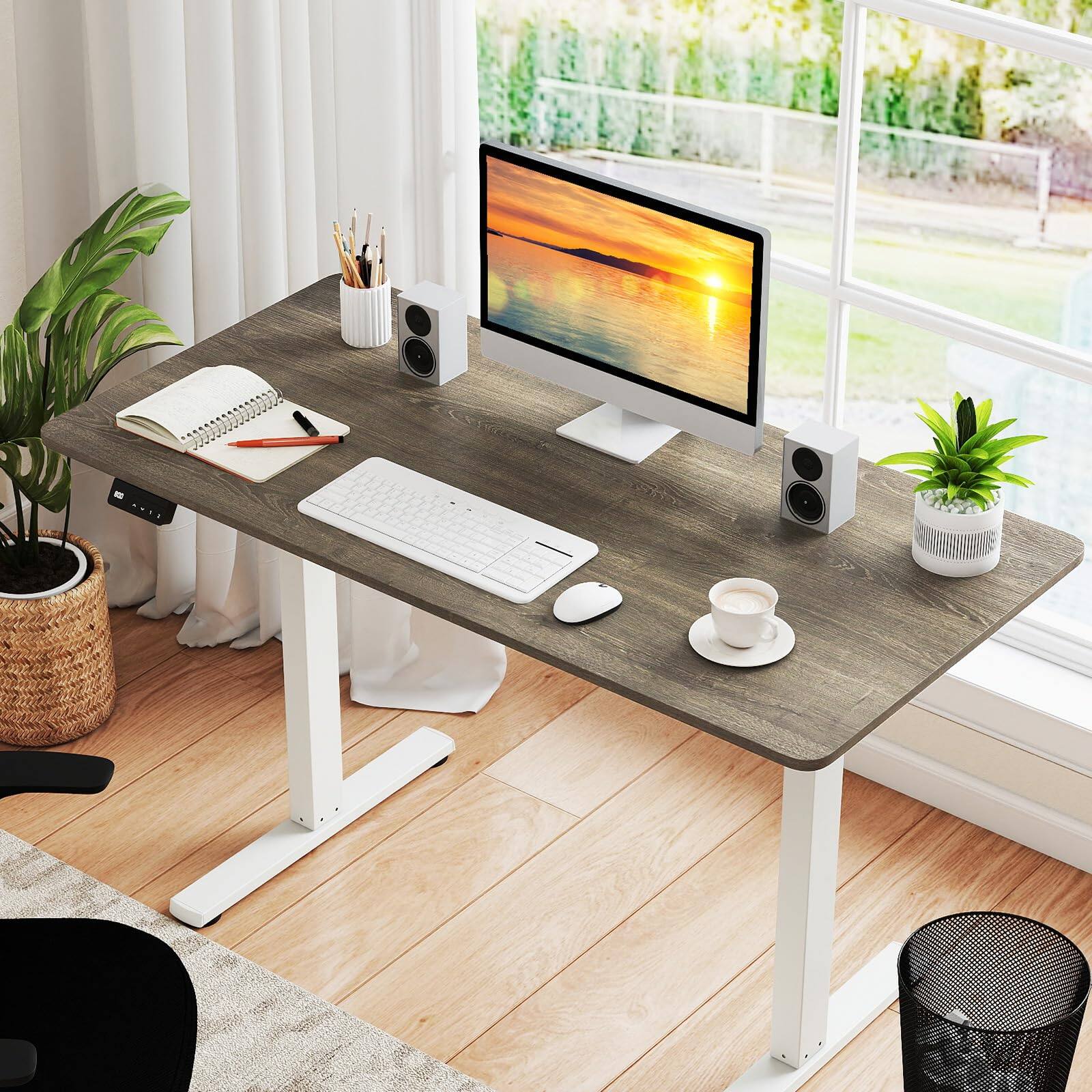 Alt View 1. Ecooso - One-piece Tabletop for Electric Standing Desk & Height Adjustable Sit-Stand Desk - Grey.