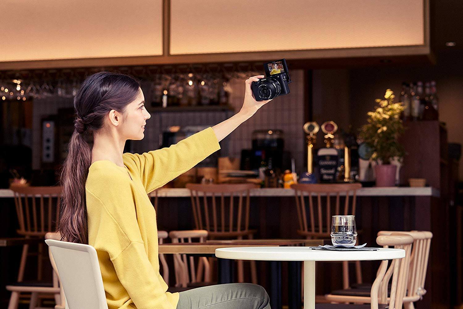 Alt View 2. Sony - Sony Alpha a6400 Mirrorless Camera: Compact APS-C Interchangeable Lens Digital Camera with Real-Time Eye Auto Focus, 4K - Black.