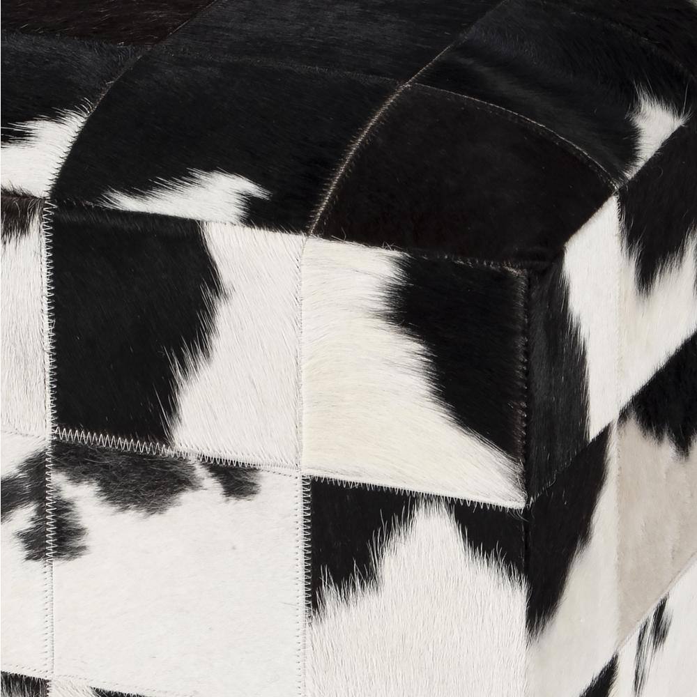 Alt View 6. Butler Specialty - Victorian Hair on Hide Cube Ottoman - Black And White.