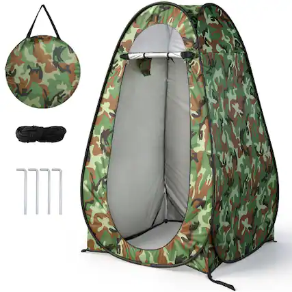 Front. Winado - 6 FT Camping Pop Up Tent Instant Portable Shower Dressing Fitting Tent Privacy Toilet, Changing Room for Outdoor Camping - Camouflage.