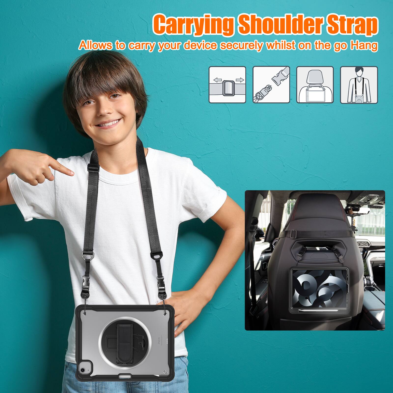 Carrying Shoulder Strap  
Allows to carry your device securely whilst on the go  
Hang