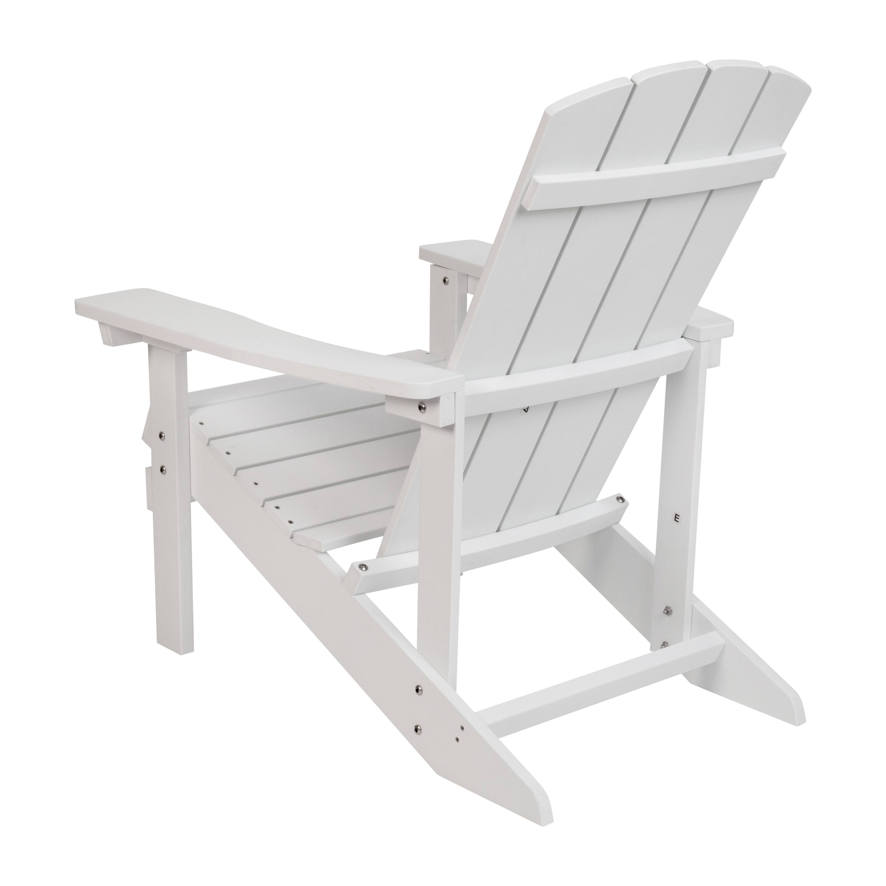 Alt View 5. Emma + Oliver - All-Weather Poly Resin Wood Adirondack Chair - White.