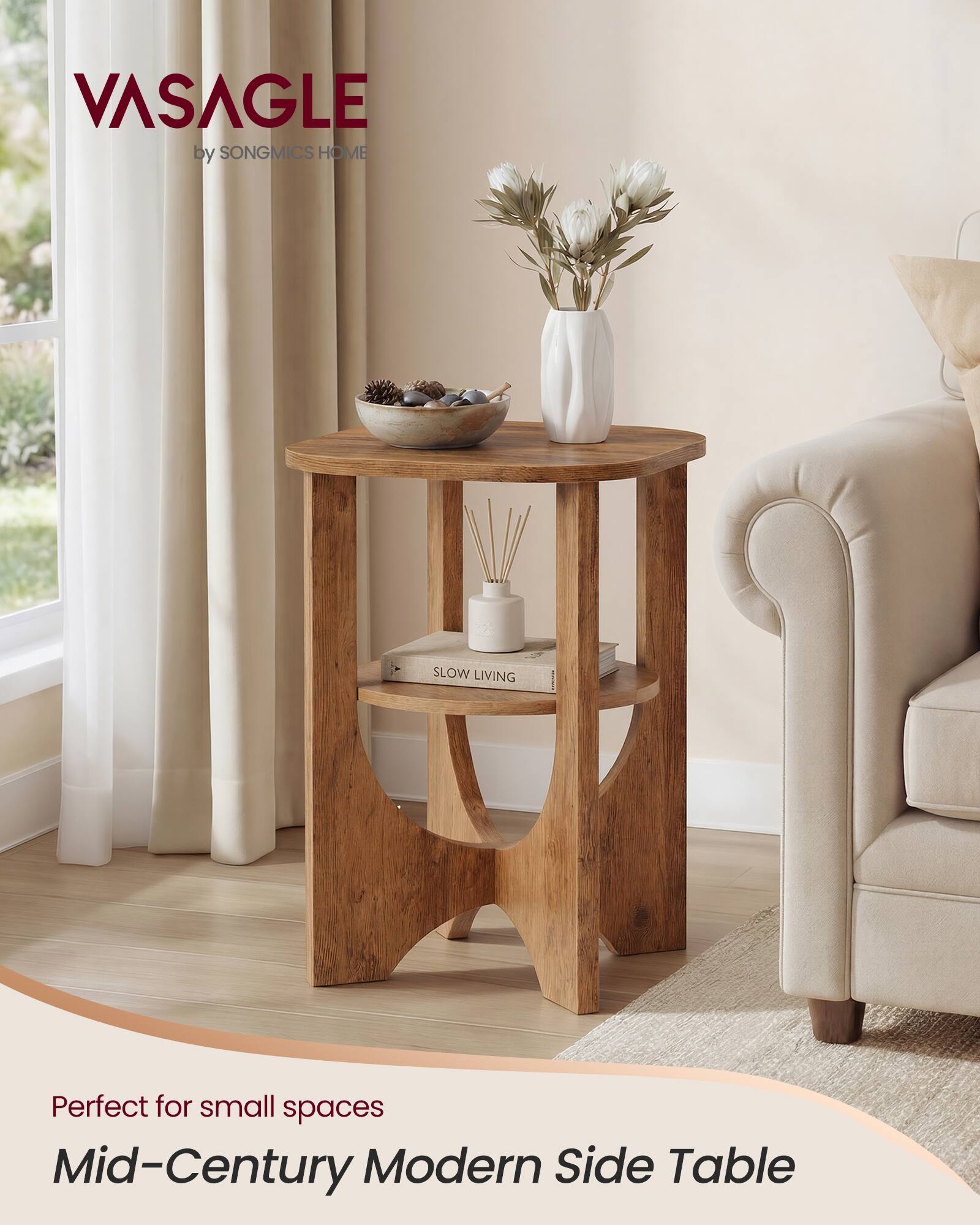 VASAGLE by SONGMICS HOME

Perfect for small spaces  
Mid-Century Modern Side Table