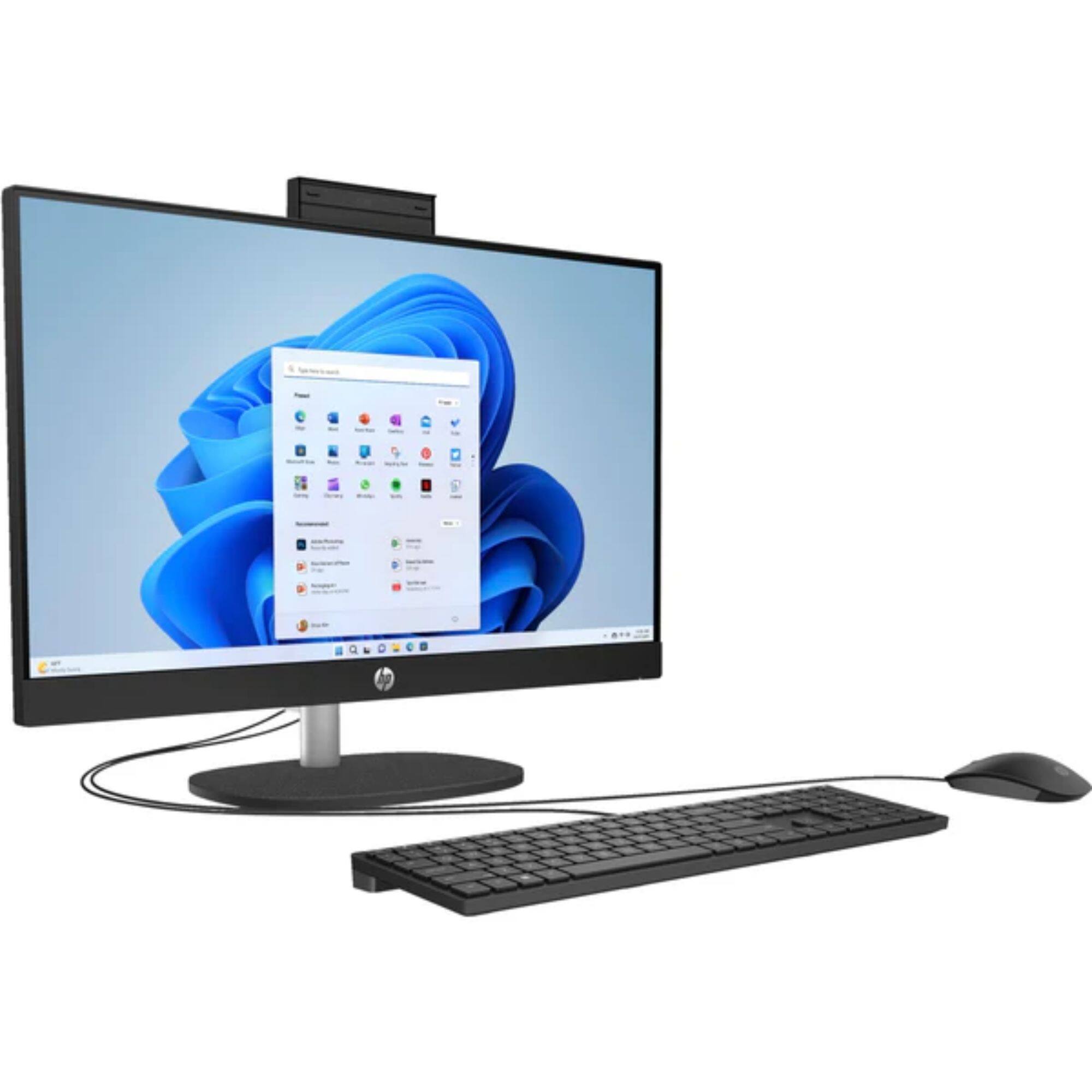 Alt View 2. HP - 24-CR1000T 23.8" FHD Intel Ultra 7 155U 1.2 GHz 16 GB 1 TB SSD Intel Iris Xe Graphics Windows 11 Home All-In-One Desktop - Black.