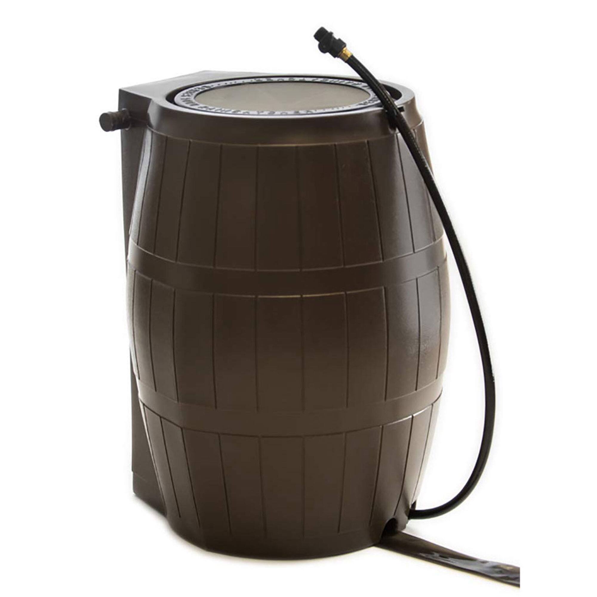 Alt View 8. FCMP Outdoor - FCMP Outdoor RC4000 50 Gallon Outdoor Rain Water Catcher Barrel Container, Brown - Brown.