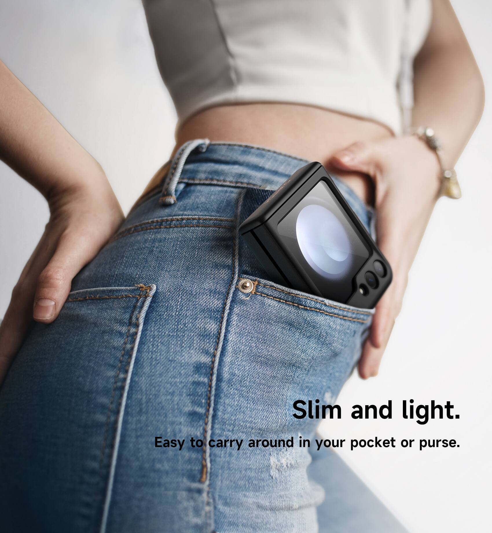Slim and light.  
Easy to carry around in your pocket or purse.
