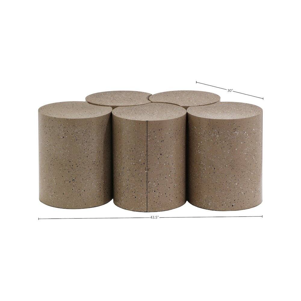 Alt View 3. Meridian Furniture - Dimple Taupe Coffee Table - Grey.