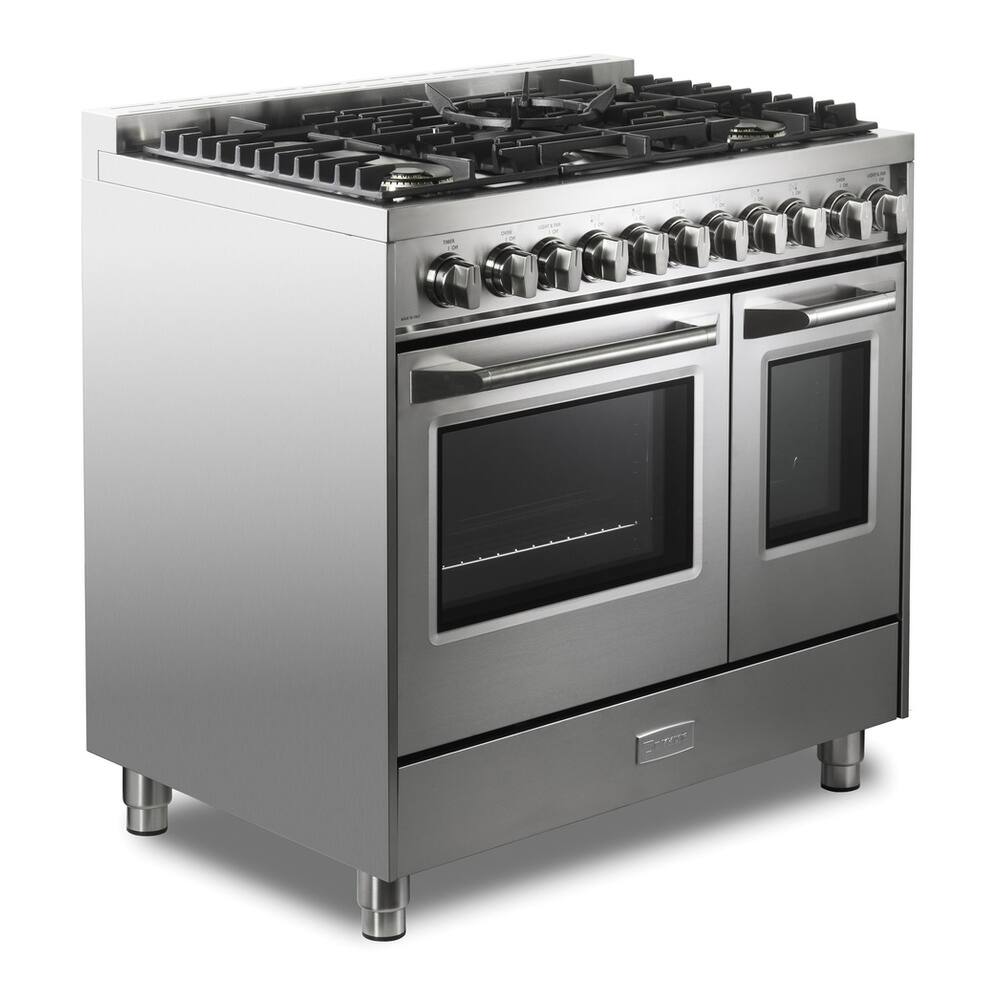 Alt View 9. Verona - Verona Ultima Series 36 in. Double Oven Gas Range with 5 Sealed Burners (Stainless Steel) - Stainless Steel.
