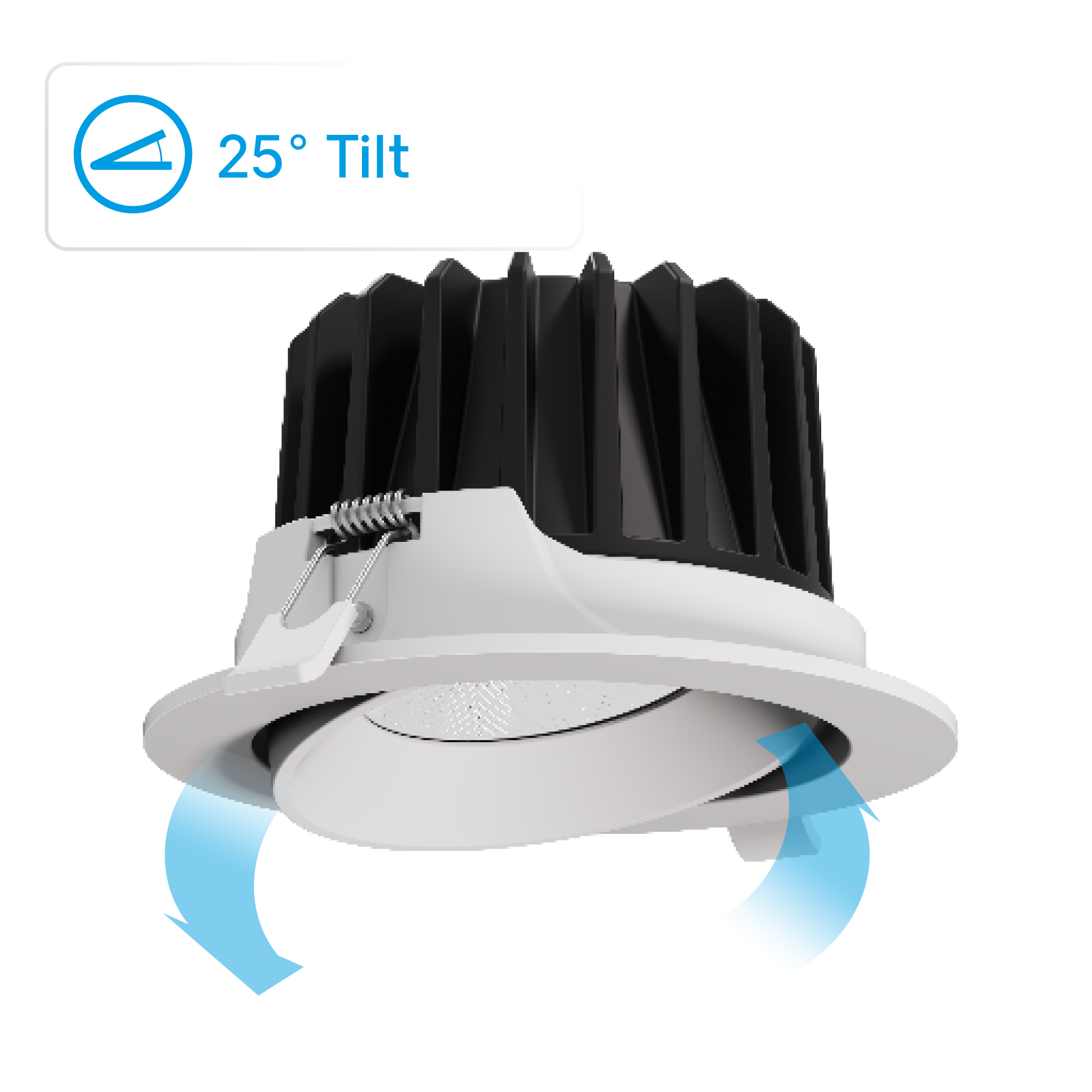 Alt View 5. Infibrite - Gimbal 24 Deg Angle 4In 5CCT Selectable New Construction 960LM Triac Dimmable LED Recessed Light - White.