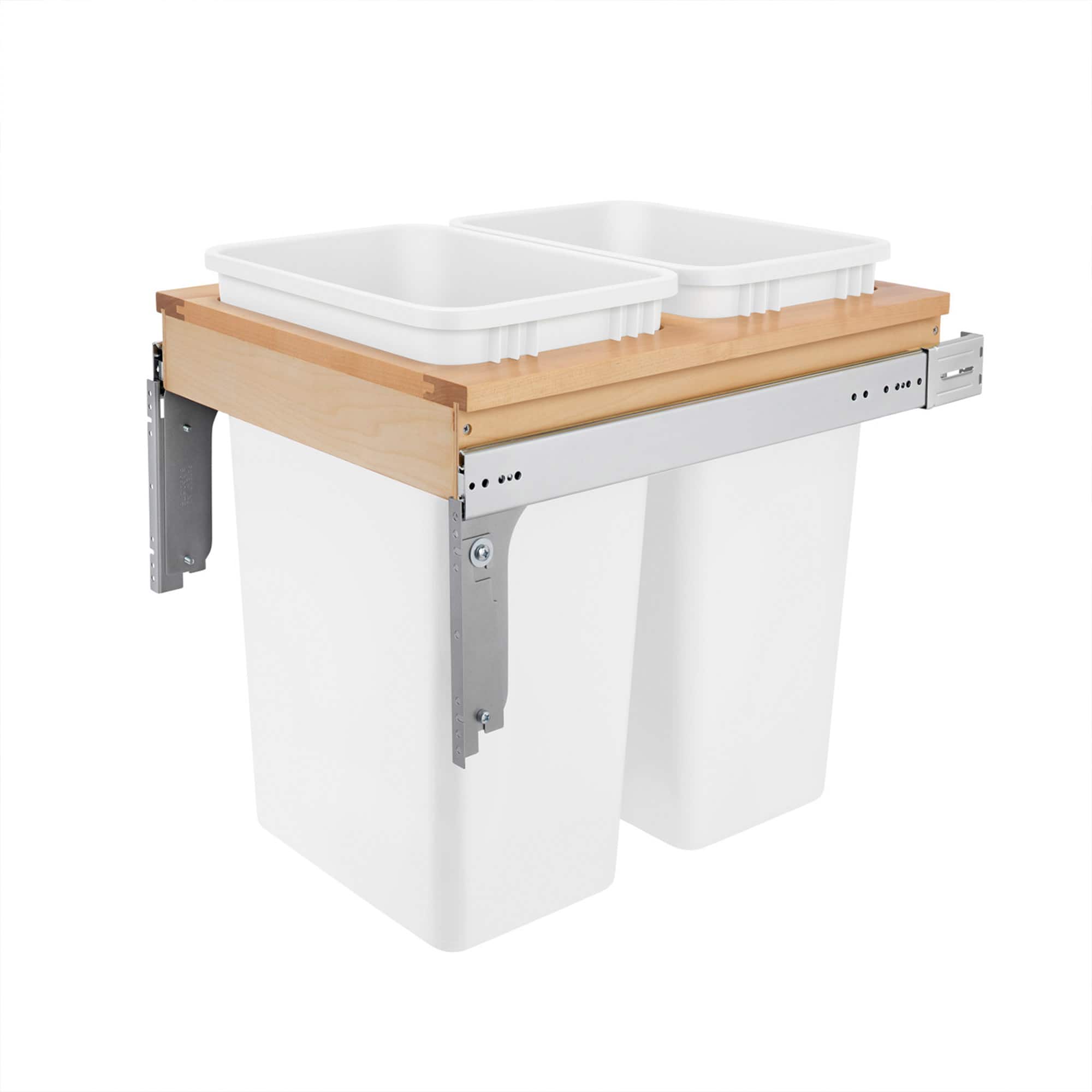 Photos - Waste Bin FACE Rev-A-Shelf - Pullout Trash Cans, Full-Height Cabinet, 50 qt., 4WCTM-2150DM-2 - Light Brown 4WCTM-2150DM-2 