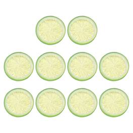 Unique Bargains - Fake Lemon Slices 10pcs 2.0in Simulation Artificial Fruit Decor for Home Party Table Display - Green
