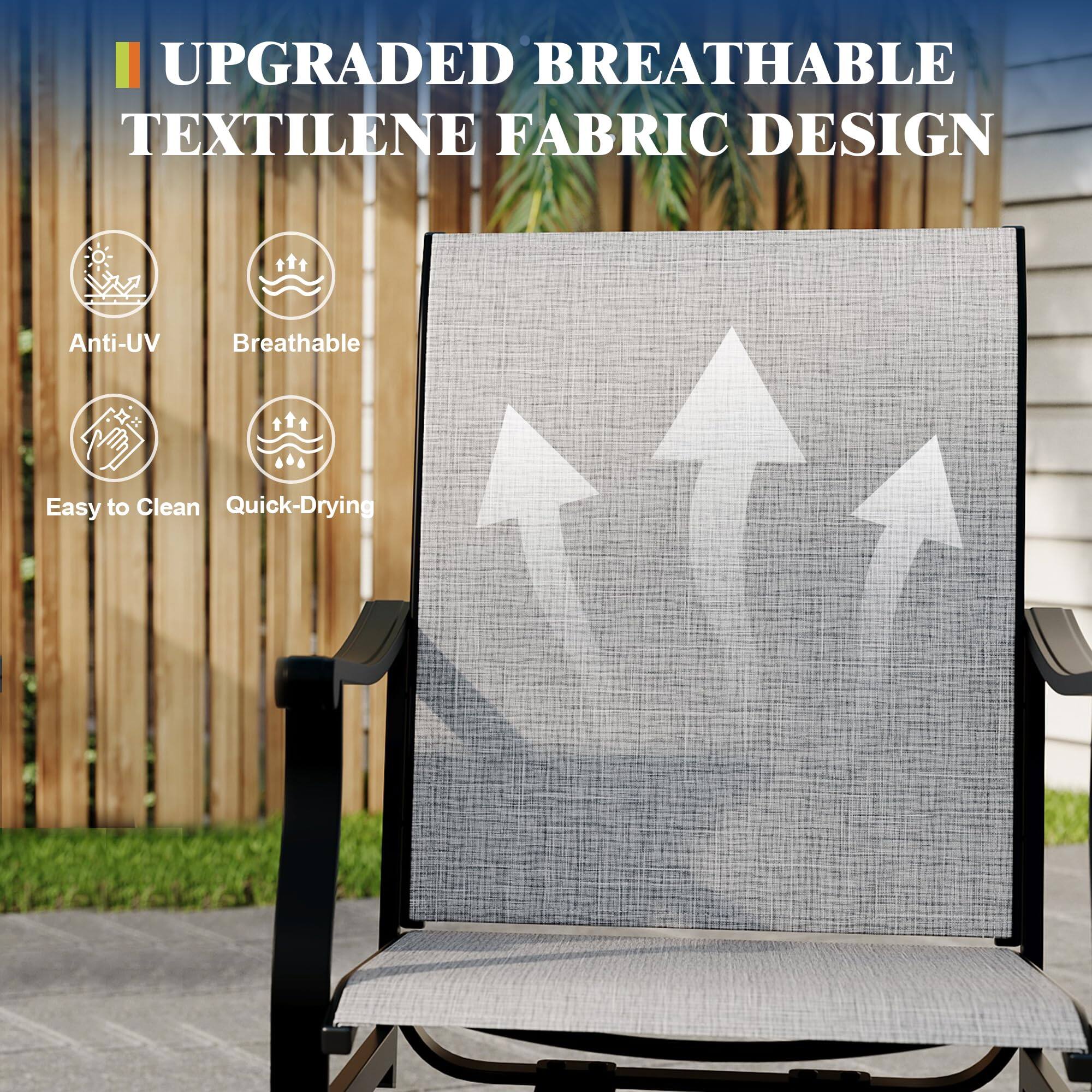 UPGRADED BREATHABLE TEXTILENE FABRIC DESIGN

- Anti-UV
- Breathable
- Easy to Clean
- Quick-Drying