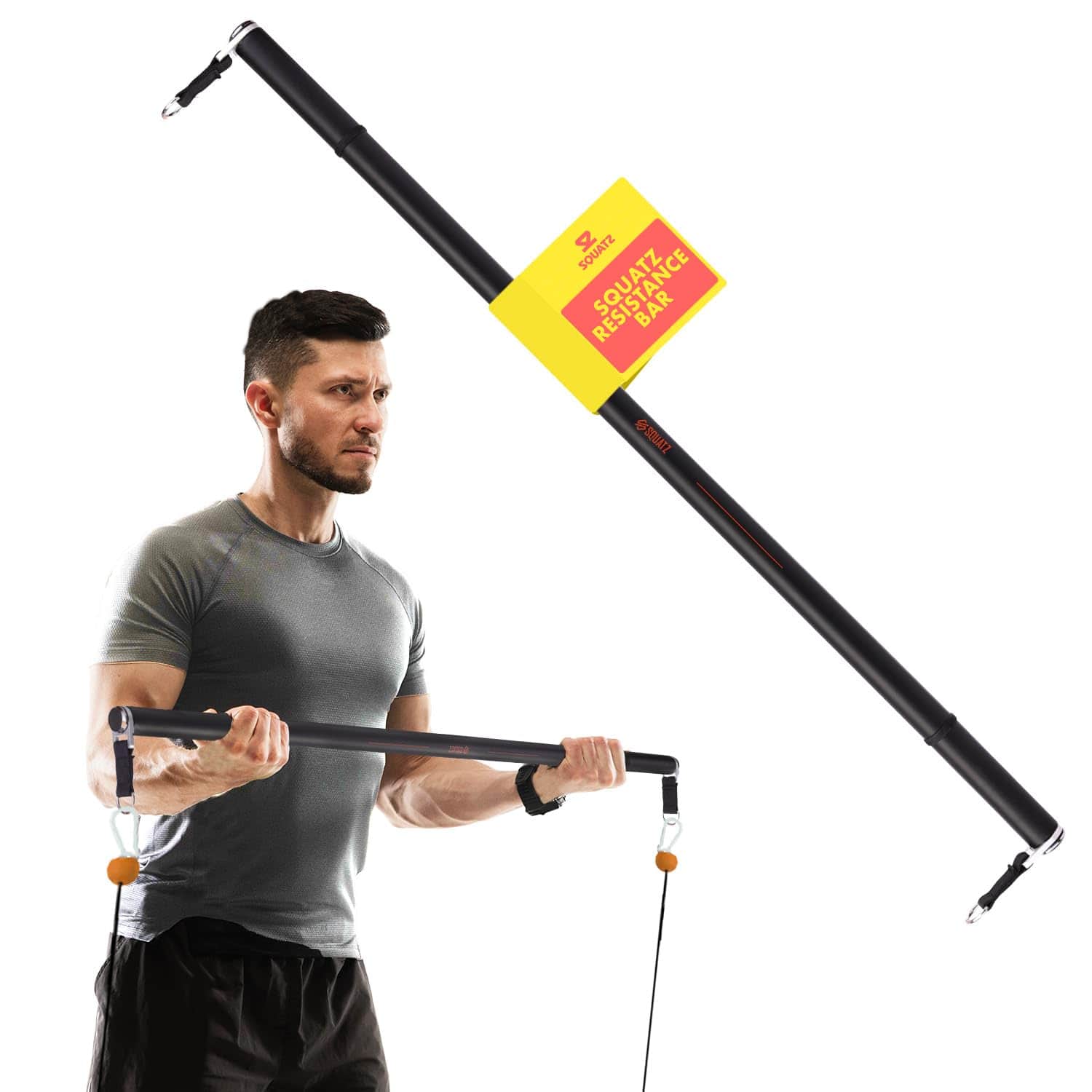 Pyle - Squatz Apollo Mini Fitness Board Resistance Bar Attachment, Durable 43.7'' Exercise Bar for Effective Workouts - Black price history on PriceWatchPro