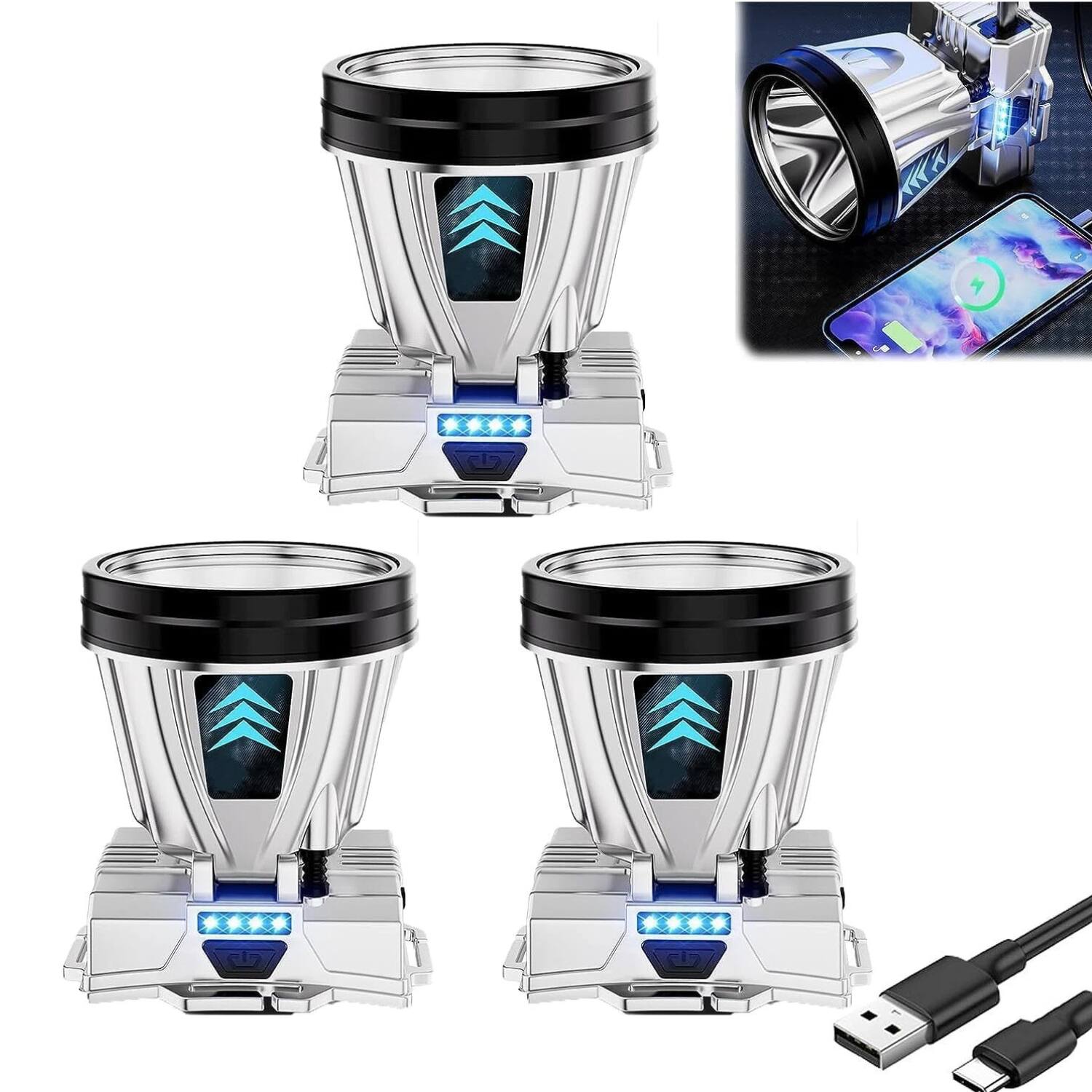 Angle. Stock Preferred - 3PCS Super Bright Rechargeable LED Headlamp.