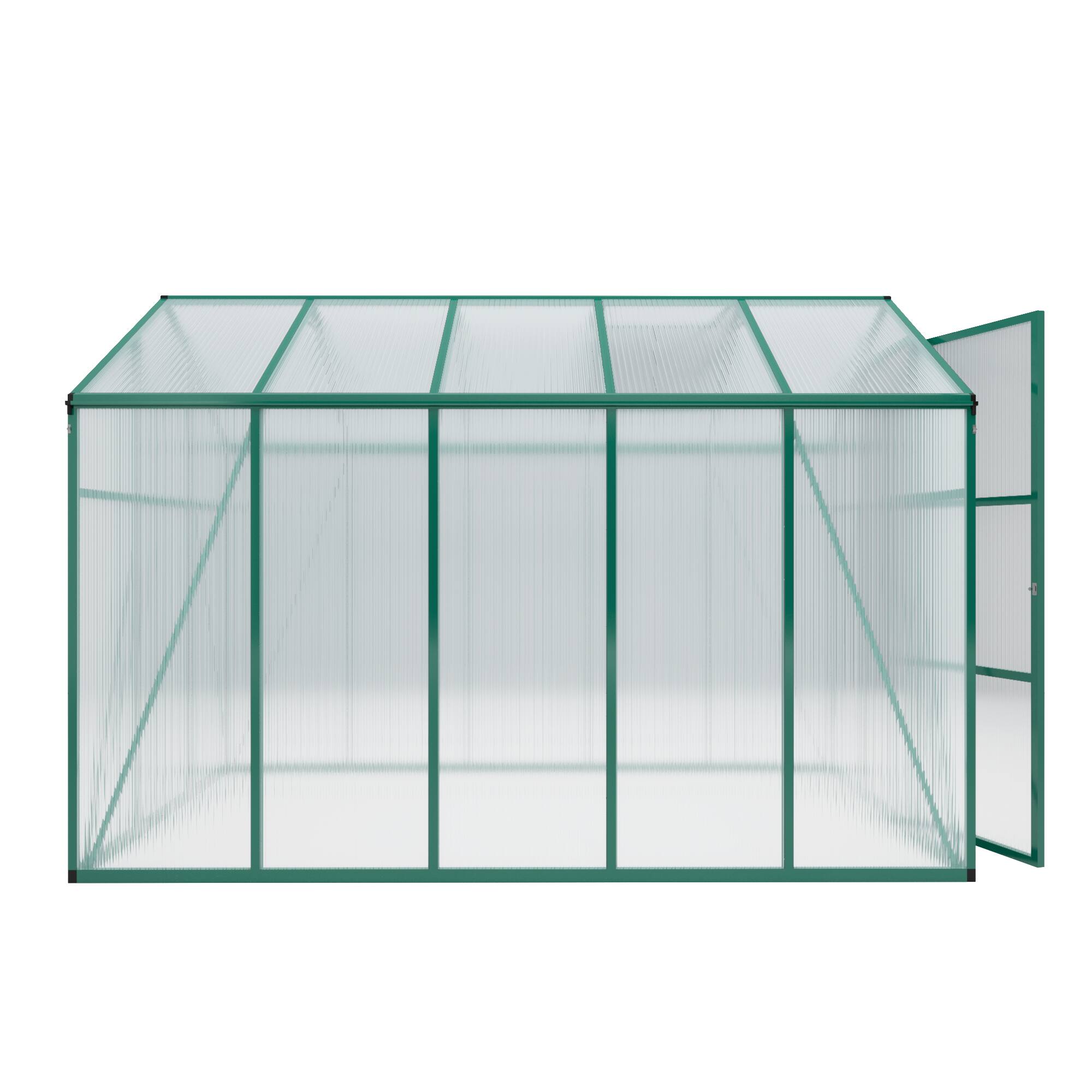 Alt View 6. Mondawe - 6x10 FT Polycarbonate Greenhouse with Raised Base and Anchor Aluminum, Gain Height Windproof Aluminum - Green.
