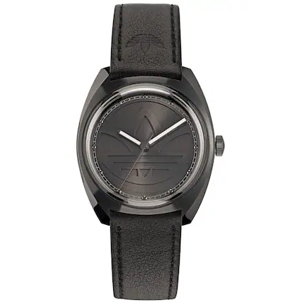 Front. adidas - Adidas Men's Originals Fashion Edition One Black Dial Watch - AOFH22514 - Black.