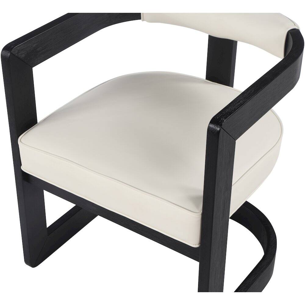 Alt View 4. Meridian Furniture - Manchester Cream Vegan Leather Dining Chair - Beige.