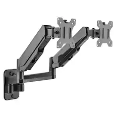 Front. Mount-It! - Dual Monitor Wall Mount – Full Motion Arms for Two 32" Monitors up to 19.8 lbs Each - Black.