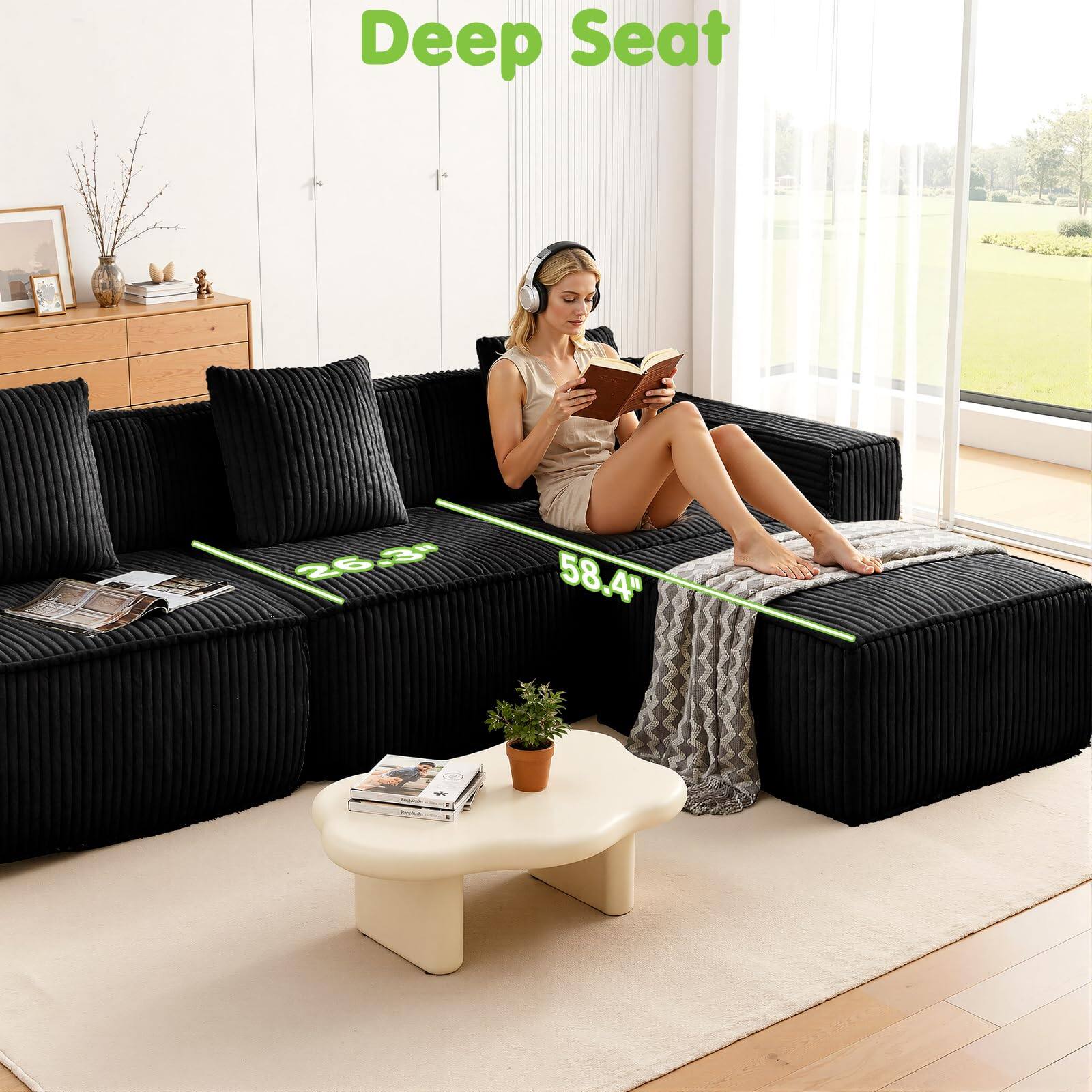 Deep Seat  
26.3"  
58.4"