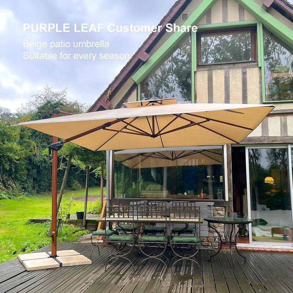 PURPLE LEAF Customer Share  
Beige patio umbrella  
Suitable for every season