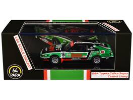 1984 Toyota Celica Supra #16 "Castrol Livery" with Graphics 1/64 Diecast Model Car by Paragon Models - Black and Green