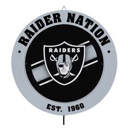 Evergreen Enterprises - Las Vegas Raiders 15" LED Round Metal Lit Wall Sign - Multicolor