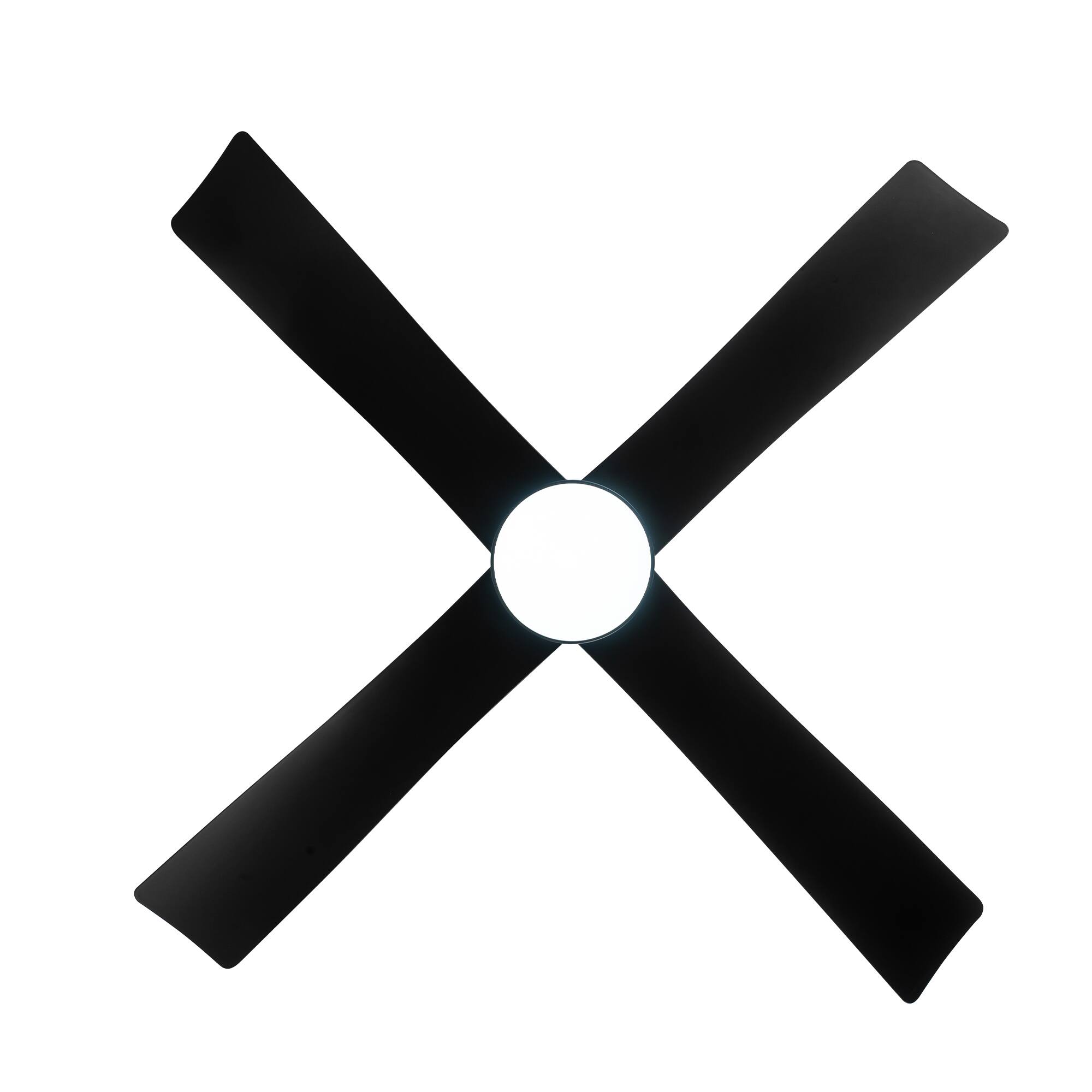 Alt View 6. Breezary - Breezary 52-Inch Ceiling Fan with 4 ABS Blades, 3-Color Light, 6-Speed DC Motor, Remote Control, 5'' & 10'' Downrods - Matte Black.