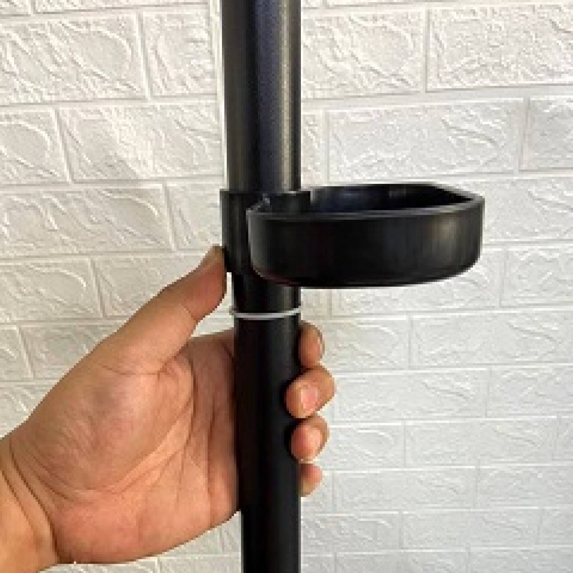 Alt View 6. GOODSILO - Adjustable Floor to Ceiling Tension Rod Laundry Drying Rack with Multi-Layer Design for Indoor and Balcony Use - Black.