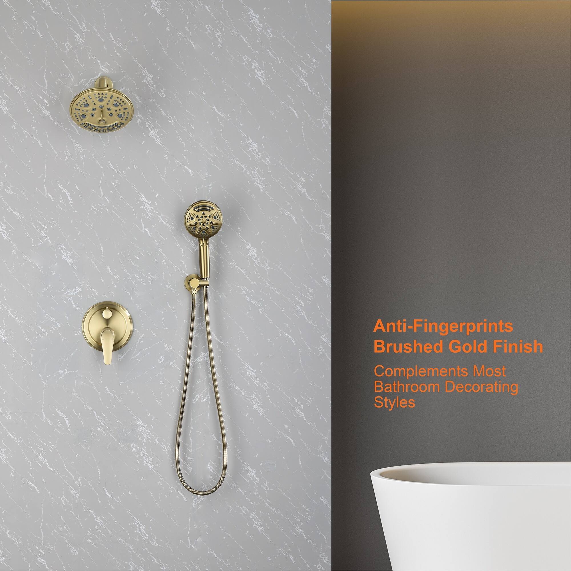 Anti-Fingerprints  
Brushed Gold Finish  
Complements Most Bathroom Decorating Styles