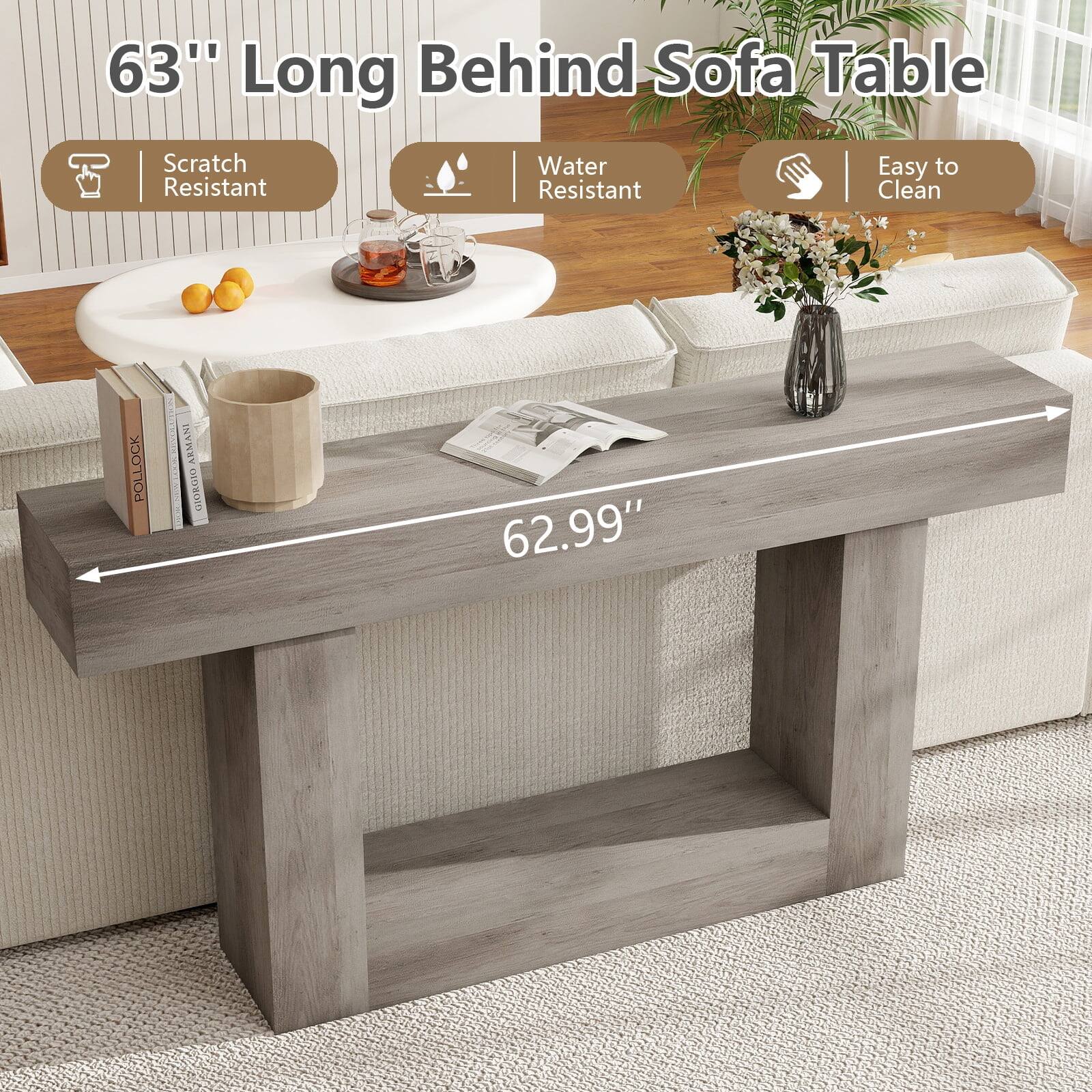 63" Long Behind Sofa Table  
Scratch Resistant  
Water Resistant  
Easy to Clean  

POLLOCK  
GIORGIO ARMANI  

62.99"