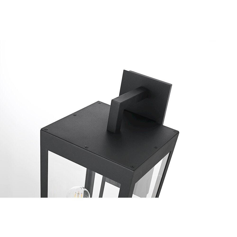 Alt View 3. Elegant Lighting - William 10 Inch Outdoor Wall Sconce In Black - Black.