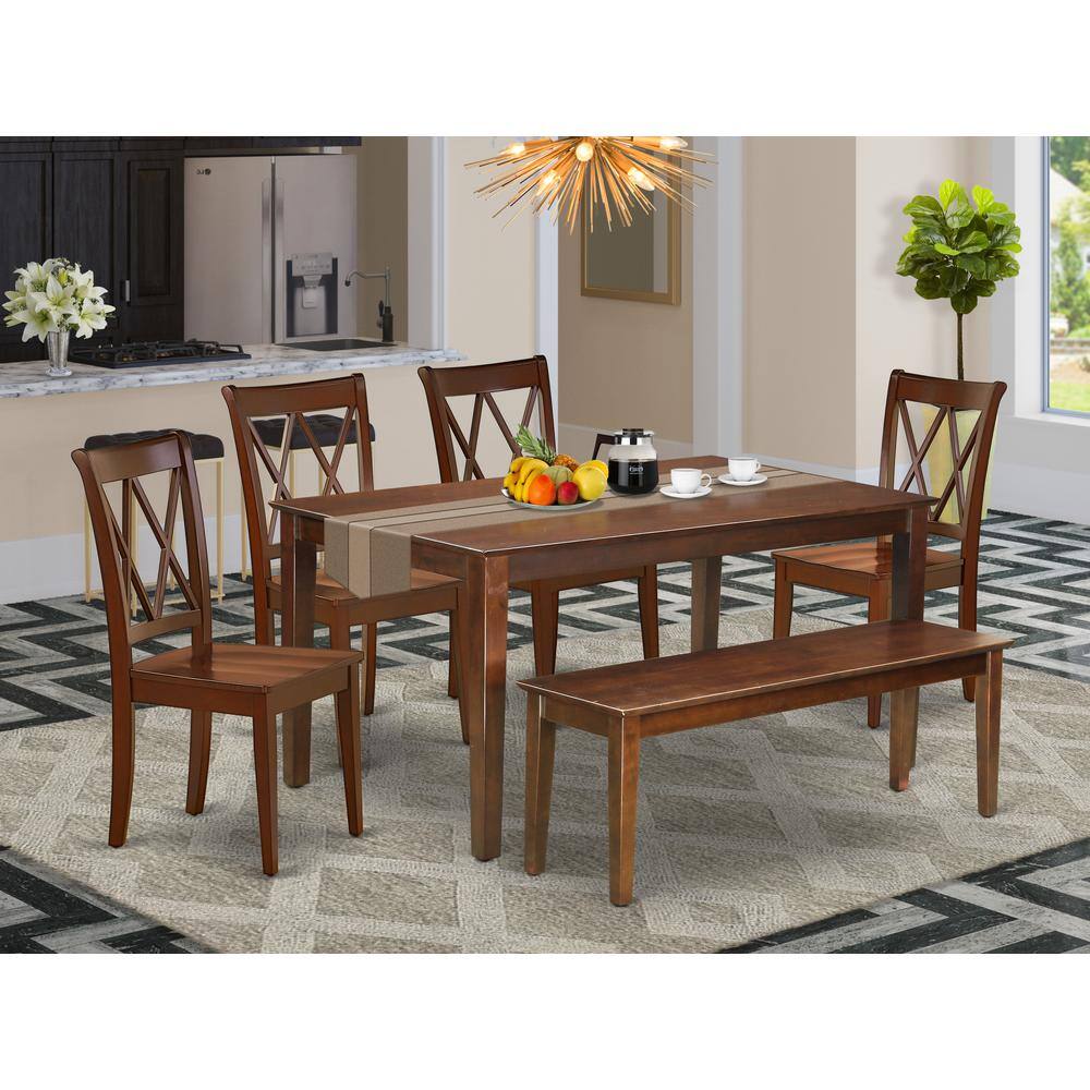 Left. East West Furniture - Dining Room Set Mahogany - Brown.