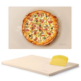 VEVOR - Pizza Stone,20x14x0.67in Rectangular Pizza Stone, Extra Large Baking-Stone with Scraper, 1450℉ Heat-Resistant Cordierite - Beige