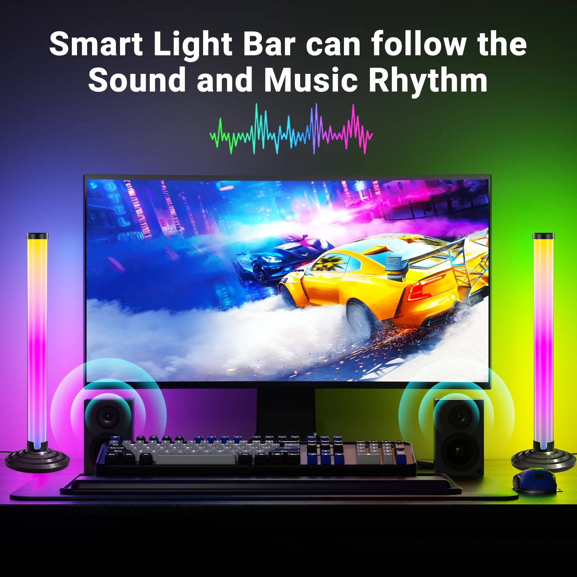 Smart Light Bar can follow the Sound and Music Rhythm
