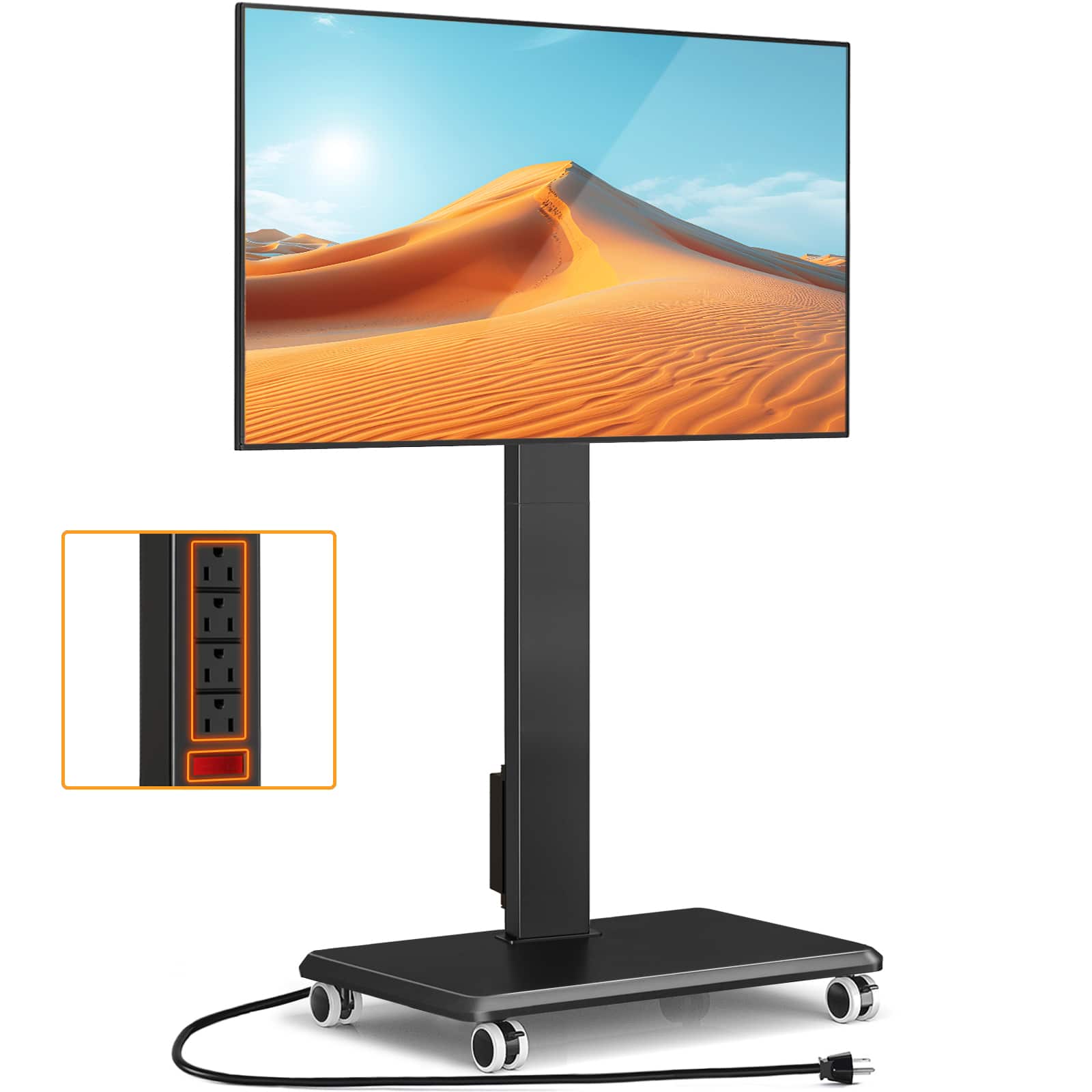 Rfiver - Compatible with 32-70 inch mobile wall-mounted TV stands - Black