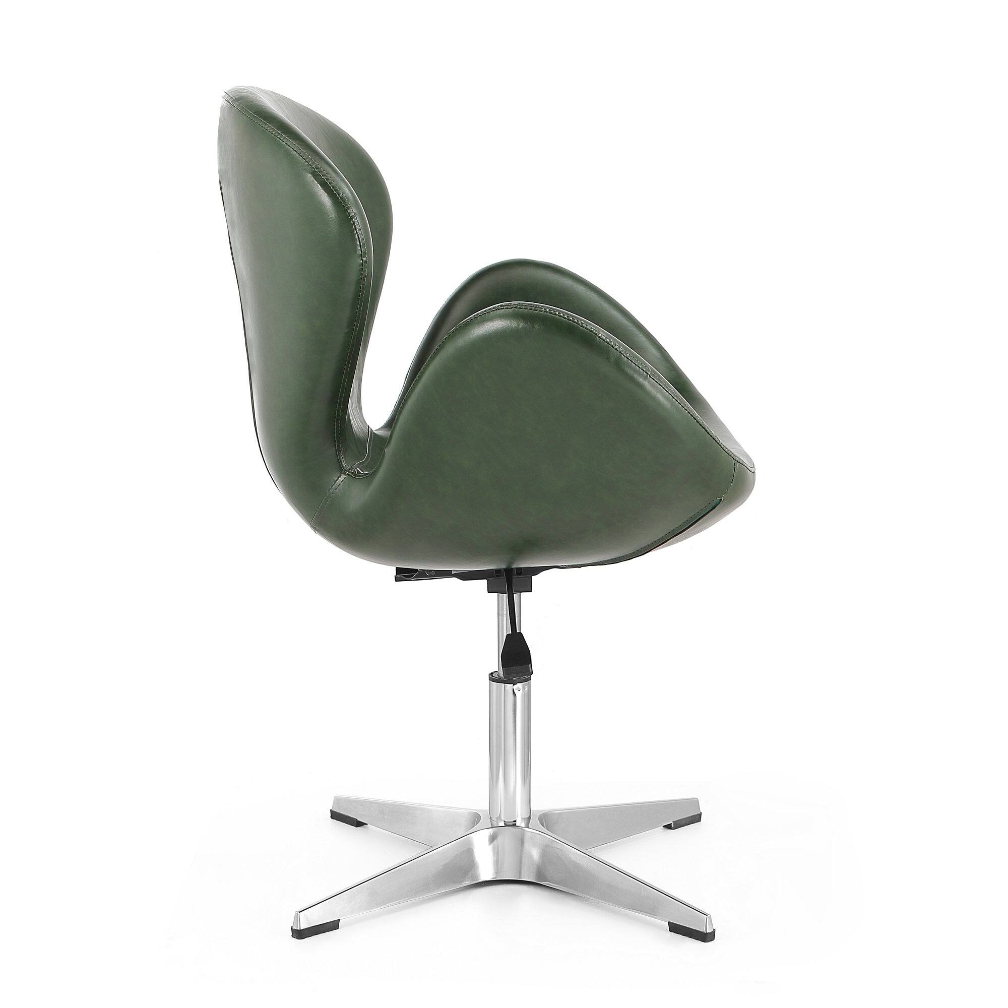 Alt View 1. Manhattan Comfort - Raspberry Modern Upholstered Swivel Lounge Chair - Forest Green.