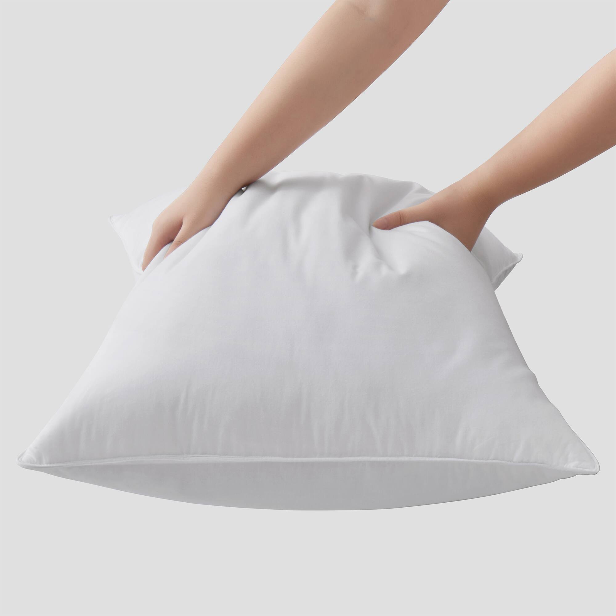 Left. Peace Nest - Peace Nest Set of 2 Premium Goose Feather Down Bed Pillows with 233TC Cotton Cover, Medium, Queen - Medium.