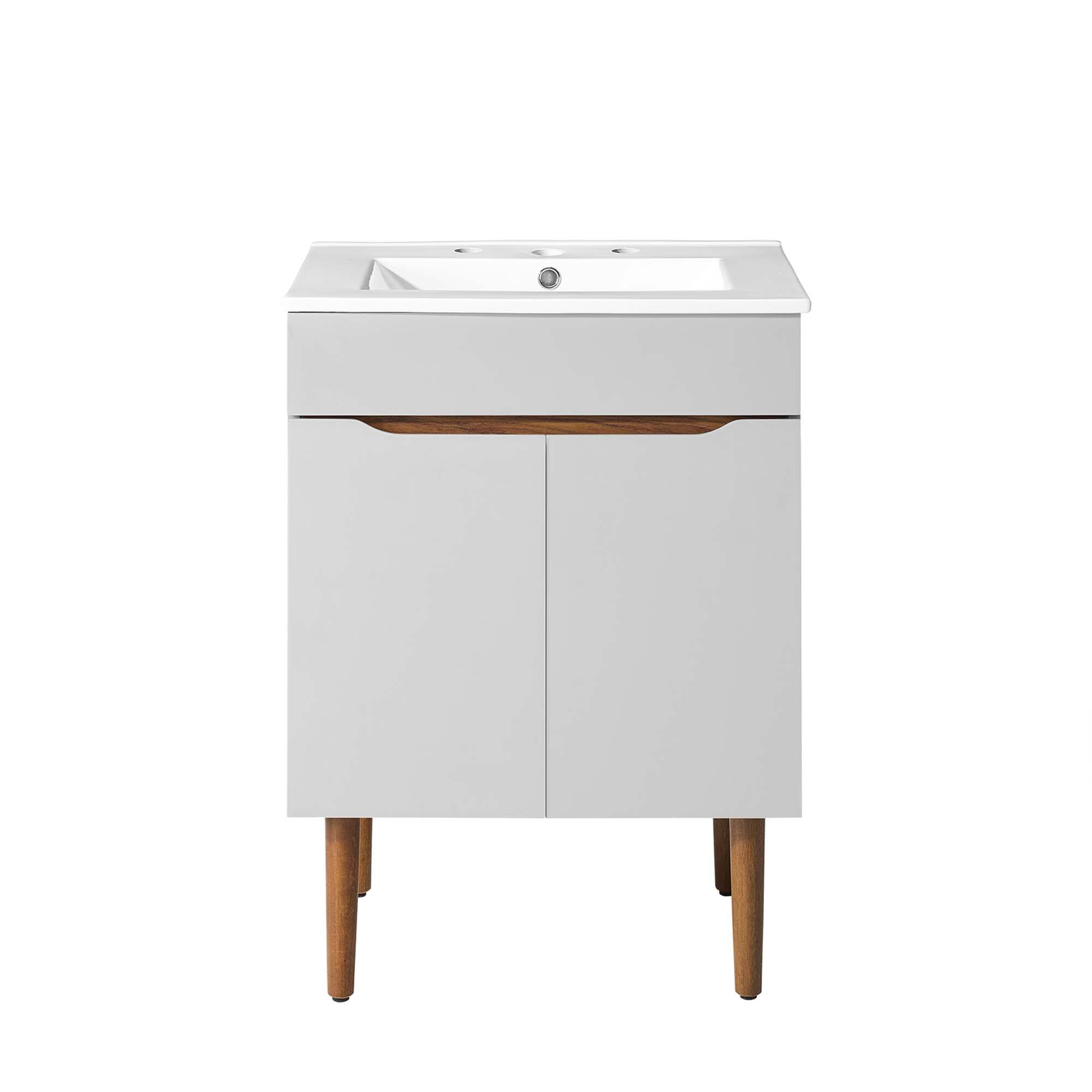 Alt View 3. Modway - Harvest Bathroom Vanity Basin Included - Gray White.