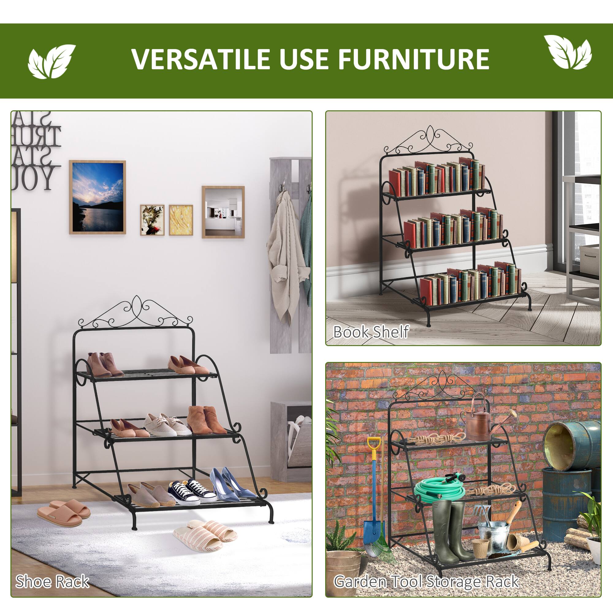 VERSATILE USE FURNITURE

Book Shelf

Shoe Rack

Garden Tool Storage Rack