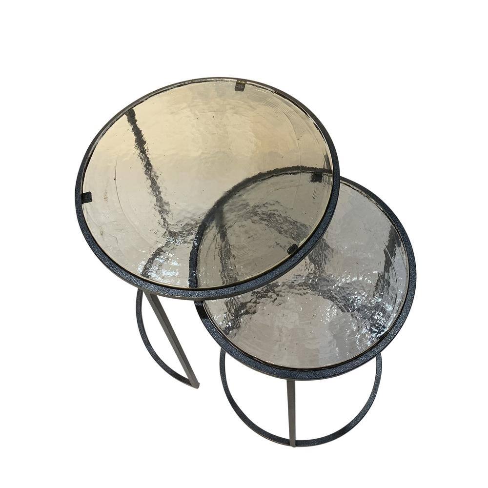 Carolina Chair & Table Serena Nesting Tables Antique Textured Silver ...