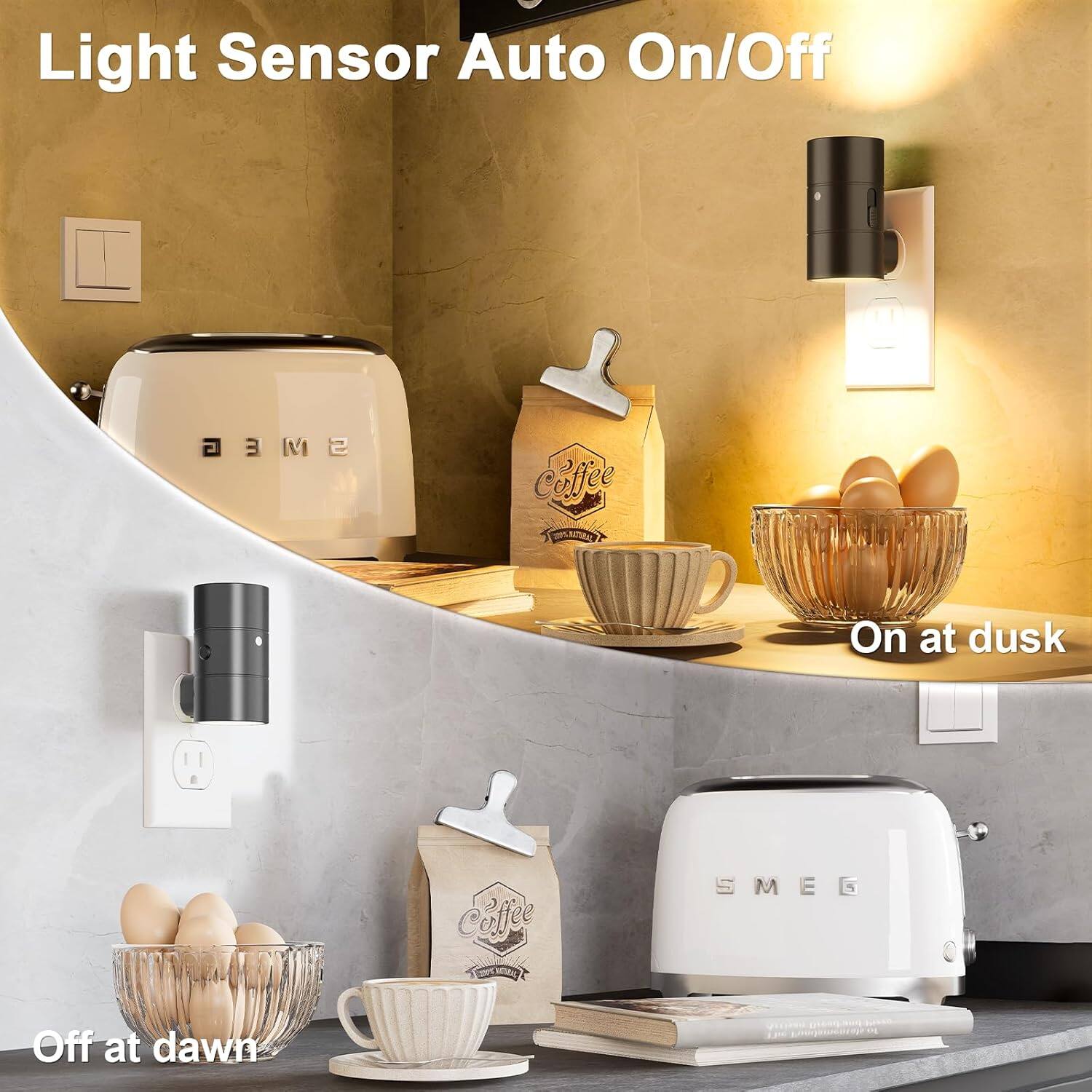 Light Sensor Auto On/Off  
On at dusk  
Off at dawn