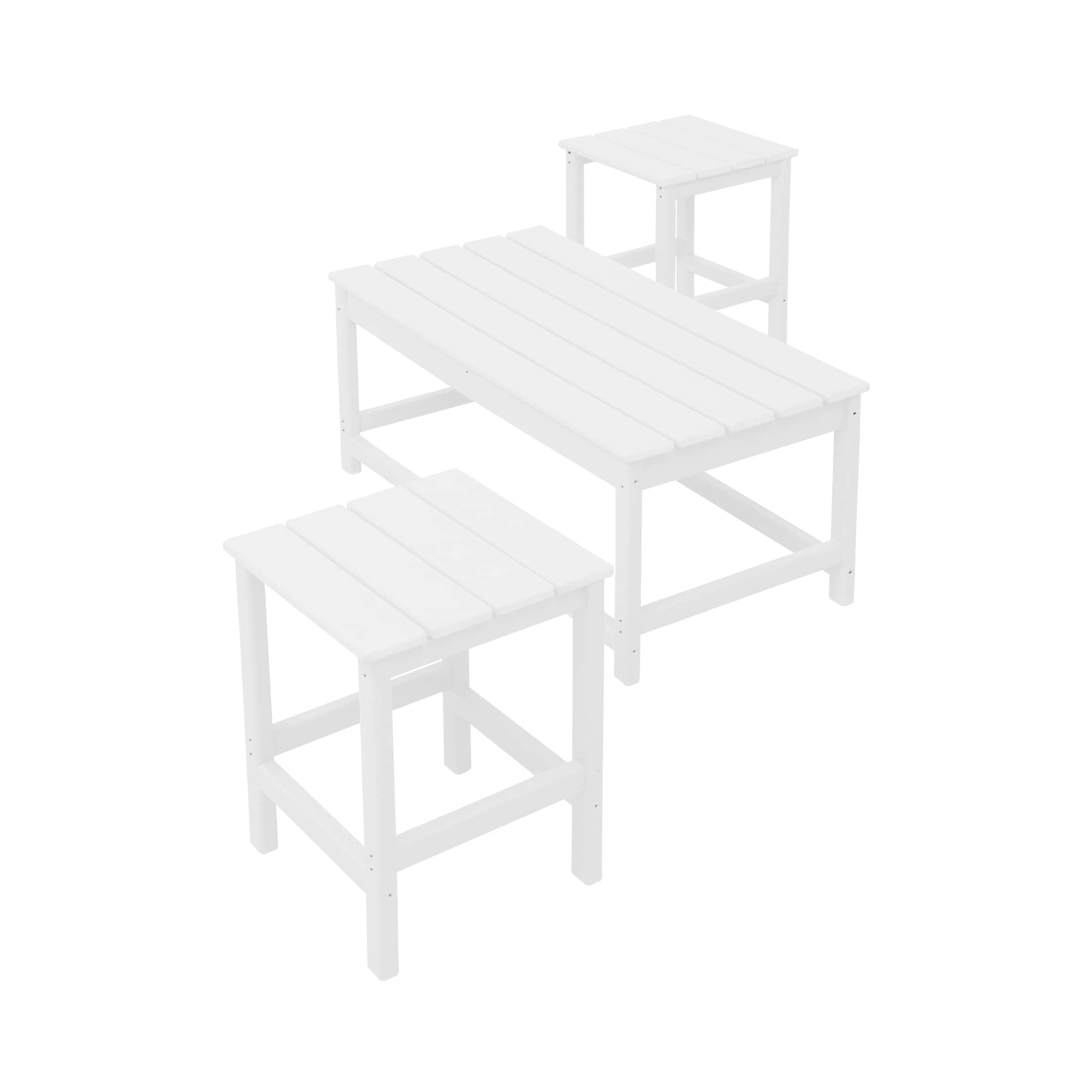 WestinTrends - Malibu 3-Piece set outdoor Coffee and Side table for Adirondack chair - White price history on PriceWatchPro