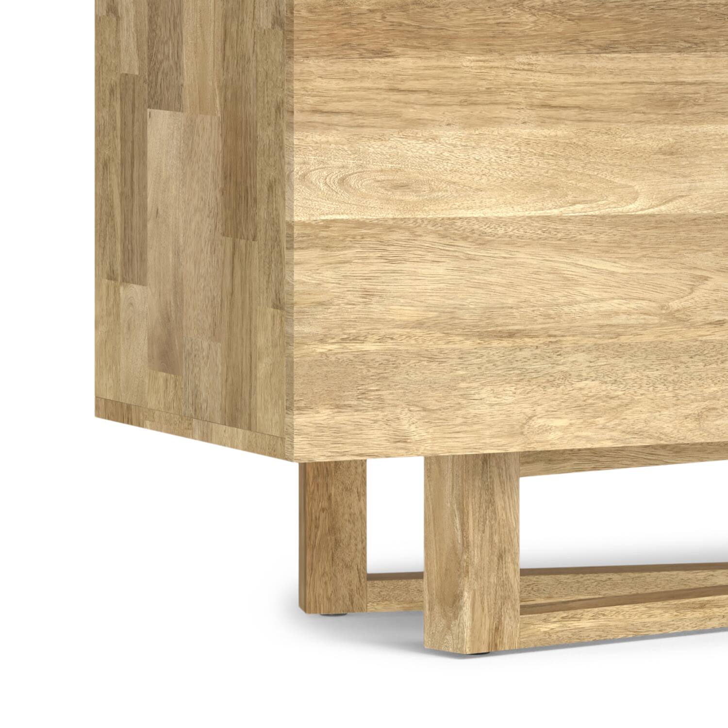 Alt View 5. Simpli Home - Harrow SOLID MANGO WOOD 60 inch Wide Contemporary Modern TV Media Stand - Natural.